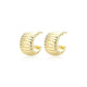 Boucles d'Oreilles Anneaux Côtelés Plaqué Or – Reign Argent 925