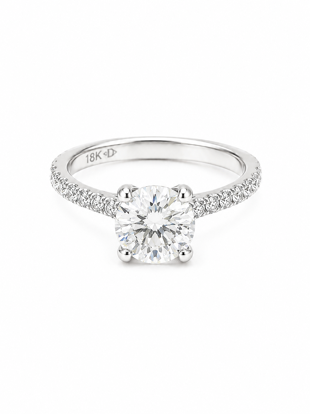 Bague Solitaire Or Blanc 14K Diamant 1,03ct