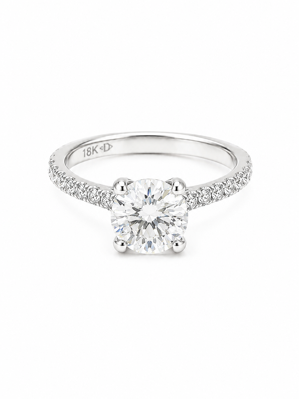 Bague Solitaire Or Blanc 14K Diamant 1,03ct