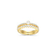Bague Double Perle et Zircon Plaqué Or – Reign Argent 925