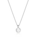 925 Sterling Silver 10mm White Pearl Pendant Necklace for Her