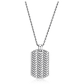 Collier Pendentif Dog Tag Chevron – Ethos Argent 925