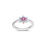 Bague Étoile Saphir Rose et Zircon – Reign Argent 925