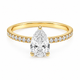 Bague Solitaire Or Blanc 14K Diamant Lab Poire 1,10ct