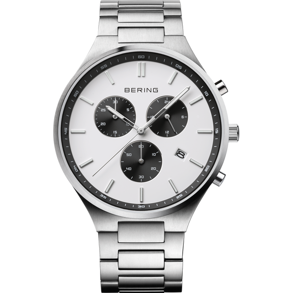 Bering Titan Chrono 43mm Bleu Acier
