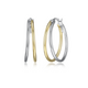 Two-Tone Double Row Hoop Earrings – Sterling Silver 925