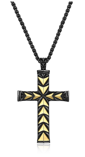 Collier Pendentif Croix Bicolore 24po – Ethos Argent 925