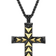 Collier Pendentif Croix Bicolore 24po – Ethos Argent 925