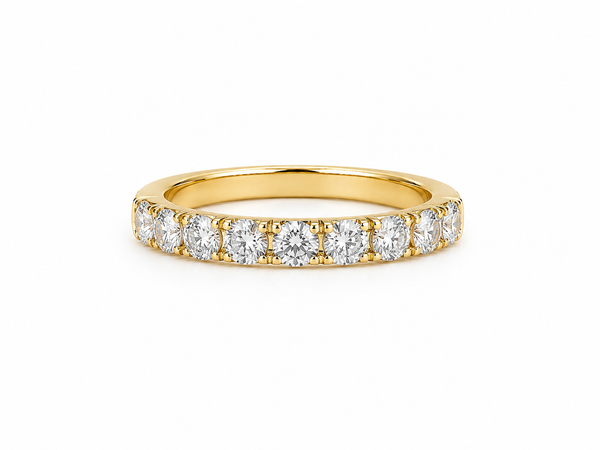 Bague Semi-Éternité Or Blanc 14K Diamants Lab 1,00ct