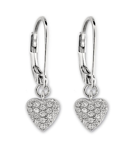 Boucles ELLE argent 925 coeur et zircons