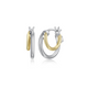 Two-Tone Double Hoop Earrings - 925 Sterling Silver