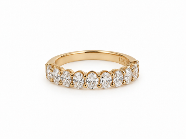 Bague Or Blanc 18K Diamant Lab Ovale 1,10ct