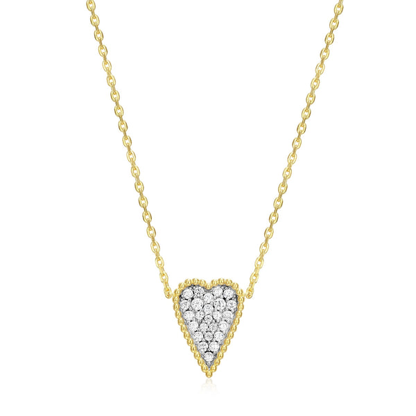 Collier Pendentif Cœur Allongé Zircon – Elle Argent 925