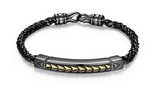 Bracelet Chevron Bicolore Or et Gun Métal – Ethos Argent 925