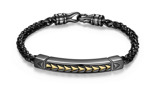 Bracelet Chevron Bicolore Or et Gun Métal – Ethos Argent 925