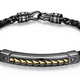 Bracelet Chevron Bicolore Or et Gun Métal – Ethos Argent 925