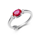 Bague Rubis Synthétique Zircon – Elle Argent 925