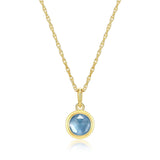 Collier Pendentif Aigue-marine Synthétique – Reign Argent 925