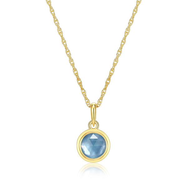 Collier Pendentif Aigue-marine Synthétique – Reign Argent 925