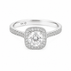 Bague Halo Or Blanc 18K Diamant 0,58ct