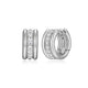 Boucles d'Oreilles Créoles Trois Rangs Zircone – Elle Argent 925