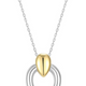 Collier Pendentif Poire Ajouré Deux Tons – Elle Argent 925