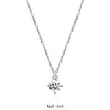 Collier Pendentif Moissanite et Diamants Labo – Elle Argent 925