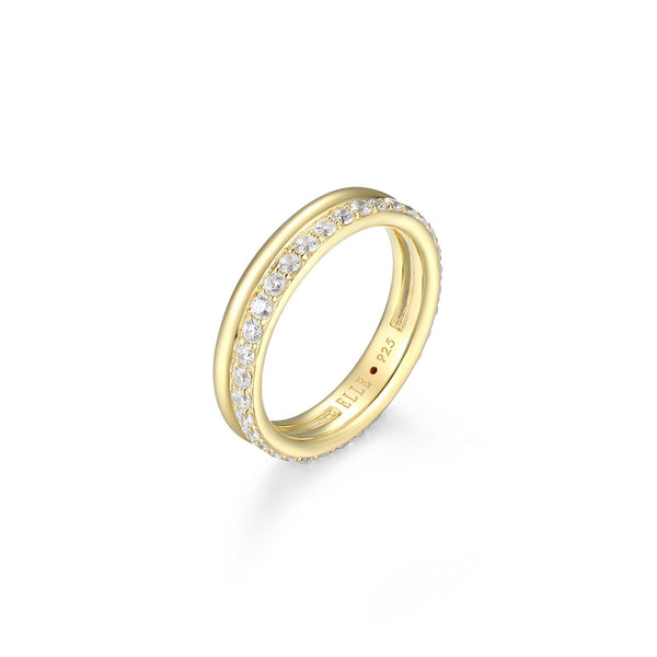Bague Double Rang Deux Tons Zircon – Elle Argent 925