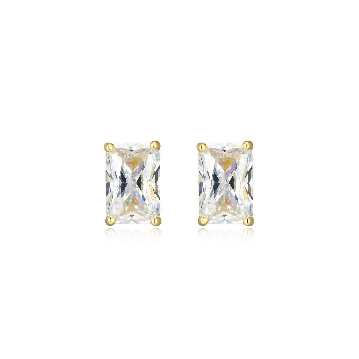 Boucles d'Oreilles Clous Émeraude Zircon – Reign Argent 925
