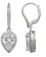 Boucles d'Oreilles Pendantes Poire Zircon – Reign Argent 925
