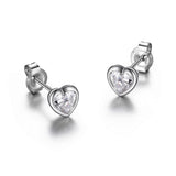 Boucles d'Oreilles Clous Cœur Zircon – Reign Argent 925