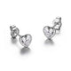 Boucles d'Oreilles Clous Cœur Zircon – Reign Argent 925