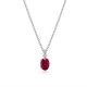 Collier Pendentif Rubis Synthétique et Zircon – Elle Argent 925