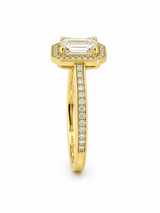 Bague Halo Or Jaune 14K Diamant Lab 2,21ct