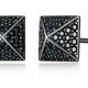 Boucles d'Oreilles Clous Pyramide Saphir Noir – Ethos Argent 925
