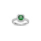 Bague Émeraude Synthétique et Zircon – Elle Argent 925