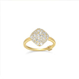 Bague Losange Pavé Zircon Plaqué Or – Elle Argent 925