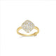 Bague Losange Pavé Zircon Plaqué Or – Elle Argent 925