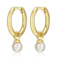 Boucles d'Oreilles Huggies Perle 4mm Plaqué Or – Reign Argent 925