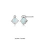Boucles d'Oreilles Clous Opale et Diamants Labo – Elle Argent 925