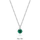 Collier Pendentif Émeraude Synthétique et Diamants Labo – Elle Argent 925