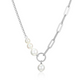 Collier ELLE argent 925 pendentif rond pavé