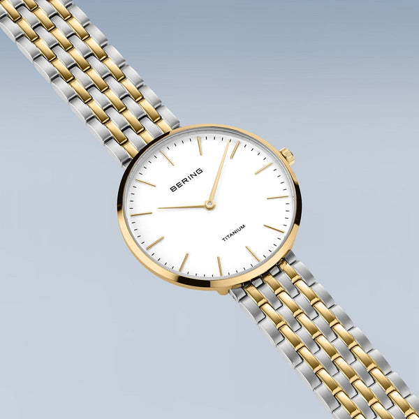 Bering Titanium 34mm Bracelet Blanc