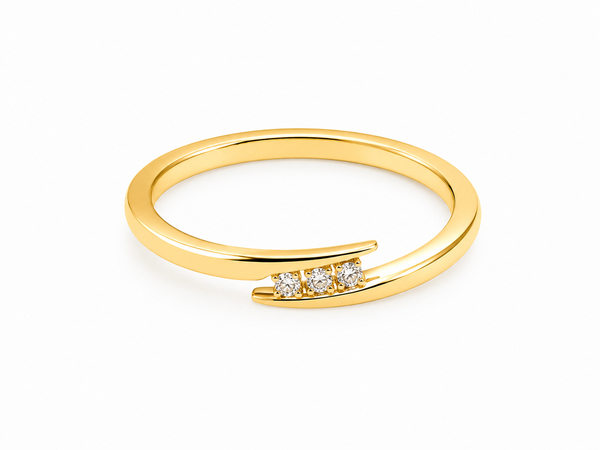 Bague Or 14K Diamants 0,10ct