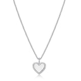 Collier Pendentif Disque Cœur Zircon – Reign Argent 925