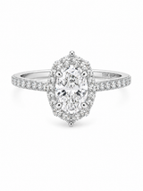 Bague Solitaire Or Blanc 18K Diamant Lab Ovale 0,86ct