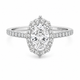 Bague Solitaire Or Blanc 18K Diamant Lab Ovale 0,86ct