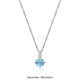 Collier Pendentif Topaze Bleue et Diamants Labo – Elle Argent 925