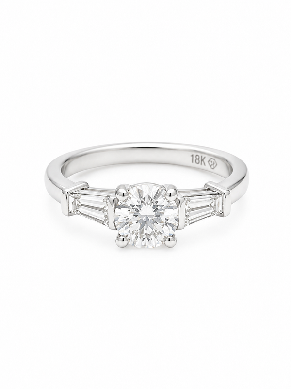Bague Solitaire Or Blanc 18K Diamant Naturel 0,70ct