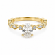 Bague Solitaire Or Jaune 18K Diamant Lab Ovale 0,97ct